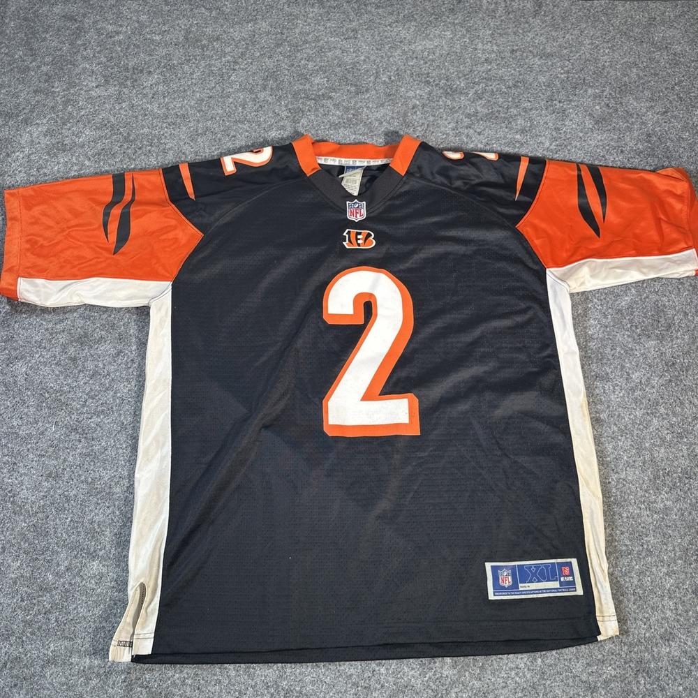 Cincinnati Bengals Mike Nugent #2 Pro Line Jersey Black Orange Men's XL Vintage